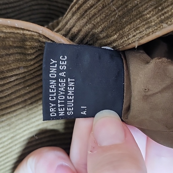 Sasson Vintage One  Button Cotton Corduroy Blazer Brown Pockets Lt brown piping - Picture 12 of 13